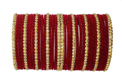 Suhagan Glass Beads Gold-plated Bangle Set(Pack of 10)