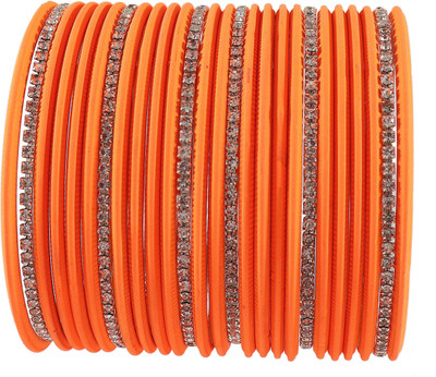Zulka Get Your Traditions Metal Zircon Bangle Set(Pack of 26)