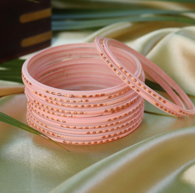 Vj crystal creations Glass Bangle Set(Pack of 12)