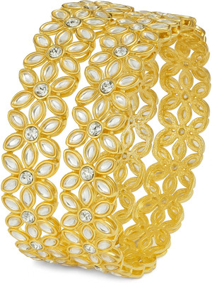 ESSENTICO Alloy Crystal Brass Kada(Pack of 2)