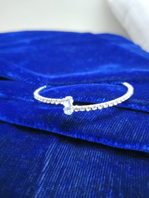 Krishna Creation Alloy Diamond Silver Coated Bracelet Set(Pack of 2)