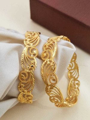 Kriva Trading Alloy Gold-plated Bangle(Pack of 2)