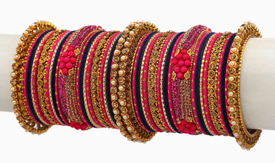 GLIKA Metal Zircon Gold-plated Bangle Set(Pack of 42)