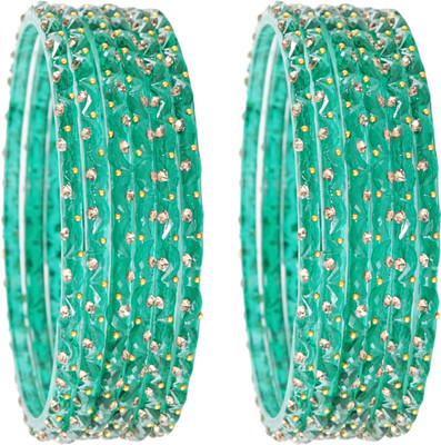 STYOLLO Glass Beads, Crystal, Zircon Bangle Set(Pack of 12)