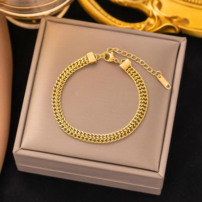 MYKI Stainless Steel Gold-plated Charm Bracelet