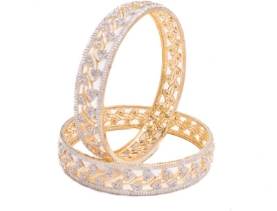 Manikya Copper Gold-plated Bangle Set(Pack of 2)