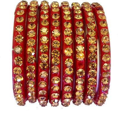 Suhagan Glass Zircon Kada(Pack of 8)