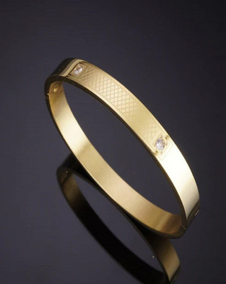 GKKAKADIYA Stainless Steel Gold-plated Kada