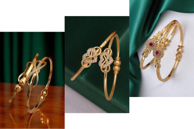 Hetshree Brass Diamond Gold-plated Bangle(Pack of 6)