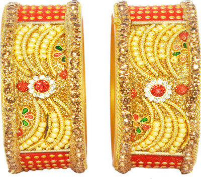 OJHA Plastic Beads, Zircon Gold-plated Kada(Pack of 2)