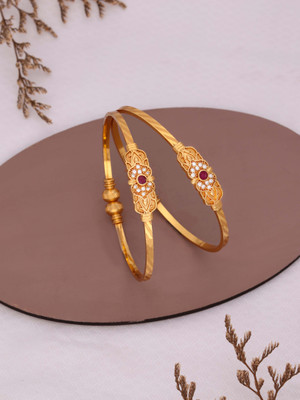 Vedda Brass Diamond Gold-plated Bangle
