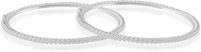 memoir Brass Sterling Silver Bangle Set(Pack of 2)