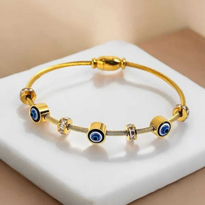 Chicit Metal, Crystal, Evil Eye, Alloy, Stainless Steel Gold-plated Bracelet
