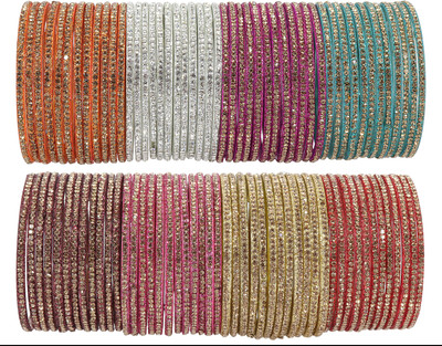 ZULKA Glass Zircon Bangle Set(Pack of 96)