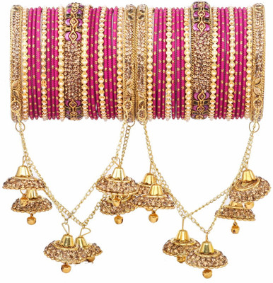 GLIKA Metal Zircon Gold-plated Bangle Set(Pack of 42)