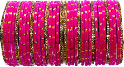 RADHA MOHAN EMPIRE Fabric, Glass Bangle Set(Pack of 34)