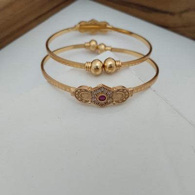 Rohit Fashion Alloy Diamond Gold-plated Bangle Set(Pack of 2)