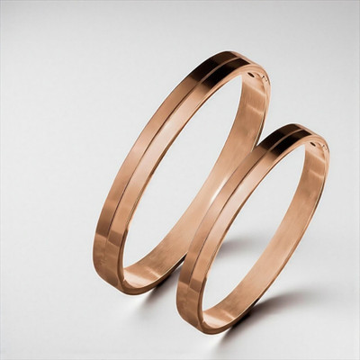 19th July Jewels Stainless Steel Gold-plated Bracelet(Pack of 2)