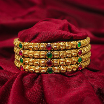 Chigold Alloy Gold-plated Bangle Set(Pack of 4)