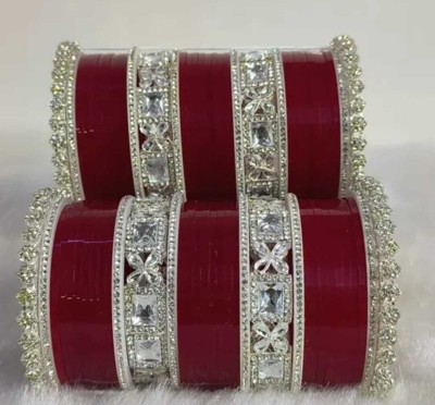 whatowear Metal, Plastic, Alloy Cubic Zirconia, Diamond Silver Coated Chudas