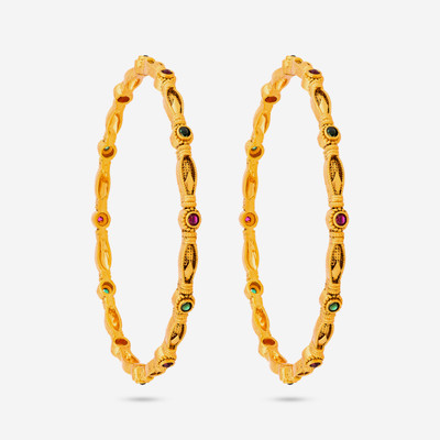 Kushal's Fashion Jewellery Copper Gold-plated Bangle