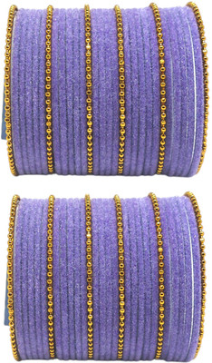 Anahat collection Metal, Fabric Gold-plated Bangle Set(Pack of 10)