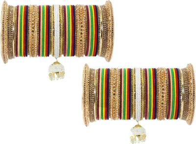 ZULKA Metal Zircon Bangle Set(Pack of 82)
