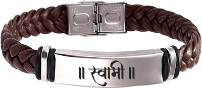 Shiv Jagdamba Stainless Steel, Leather Bracelet
