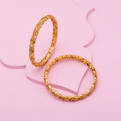 Kushal's Fashion Jewellery Copper Gold-plated Bangle