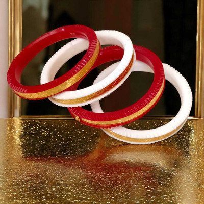 Sajmahal cosmetics Copper Gold-plated Bangle(Pack of 4)