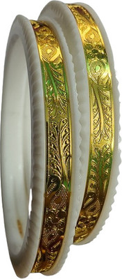BEZVOQULT Brass, Fabric Bangle Set(Pack of 2)