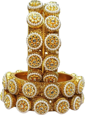 DFashion Bazaar Alloy Pearl Gold-plated Bangle Set(Pack of 4)