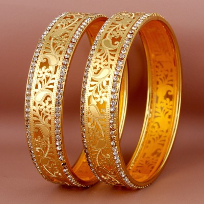 Lucky Jewellery Copper Bangle Set(Pack of 2)