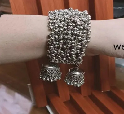 Dev Fashion Alloy Beads Silver Coated Bangle