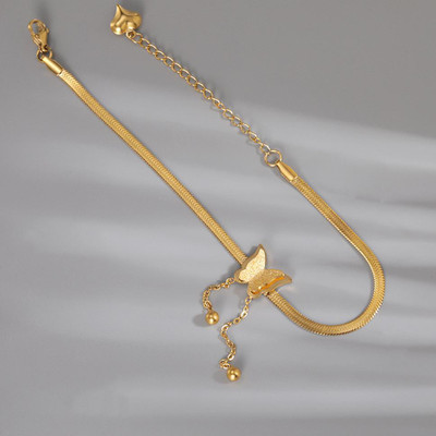 MYKI Stainless Steel Copper Charm Bracelet