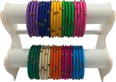 charvi wonders Fabric, Plastic Bangle Set(Pack of 10)
