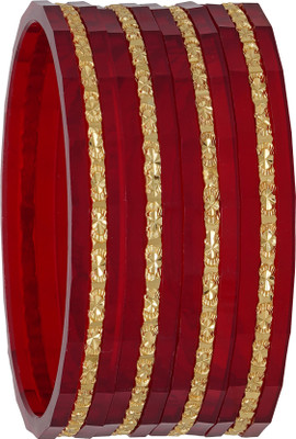 JOYERIA FASHIONS Plastic Gold-plated Bangle Set(Pack of 4)