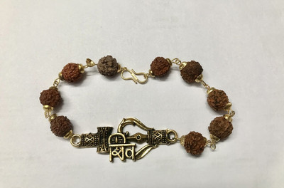 DIVINE SOUVENIRS Rudraksha Gold-plated Bracelet