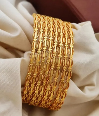vani enterprise mart Brass Gold-plated Bangle Set(Pack of 4)