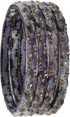 ZULKA Glass Beads, Diamond, Zircon Bangle Set(Pack of 4)