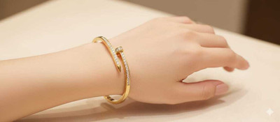 A U Jewellery Alloy Diamond Gold-plated Bracelet