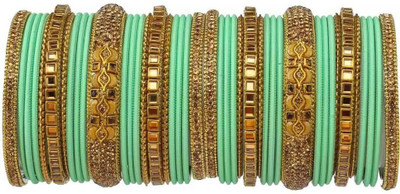 RADHA MOHAN EMPIRE Fabric, Glass Bangle Set(Pack of 42)