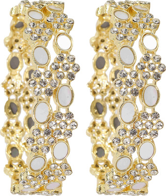 ZULKA Metal Zircon Bangle Set(Pack of 4)