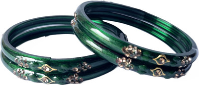 Bhooprama Glass Crystal Enamel Bangle Set(Pack of 4)