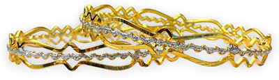 ACCESSHER Brass Bangle Set(Pack of 2)