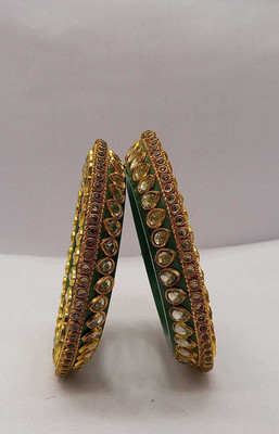 Rajwadi Plastic Crystal Bangle Set(Pack of 2)
