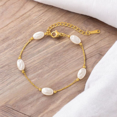 MYKI Stainless Steel Gold-plated Charm Bracelet