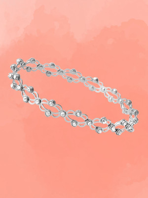 RKB SALES Alloy Cubic Zirconia Silver Cuff