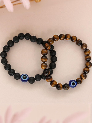 Aurra Stores Stone, Tiger's Eye, Lava, Evil Eye Bracelet