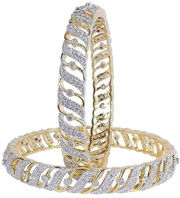 Rajwadi Alloy Cubic Zirconia Gold-plated Bangle(Pack of 2)